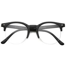 Half Black And Clear Glasses Indie Dapper Round Half Frame Clear Lens Glasses A061 Half Frame Glasses Clear Round Glasses Round Eyewear