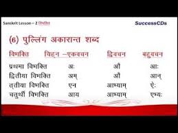 Learn Sanskrit Grammar Lesson 2 Vibhakti