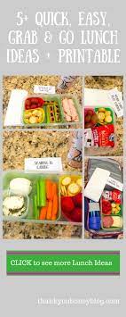 5 Quick Easy Grab Go Lunch Ideas Printable Lunch To Go Lunch Kindergarten Lunch
