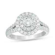 Loves Destiny By Zales 1 1 4 Ct T W Certified Diamond Double Frame Engagement Ring In 14k White Gold I I1 Zales