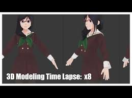 Complete Anime Character 3d Modeling Timelapse 24h X8 Zbrush Blender Youtube Zbrush 3d Model Model