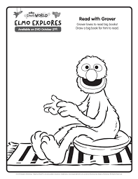 Free Printable Sesame Street Grover Coloring Page From Elmo S World Tv Show Coloring Pages Elmo World Sesame Street