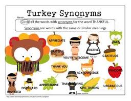 Turkey Synonyms Freebie Receptive Language Activities Synonym Synonym Worksheet