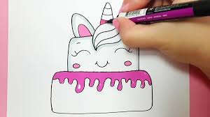 Learning videos for all ages. How To Draw A Unicorn Cake Cute And Easy Happy Drawings