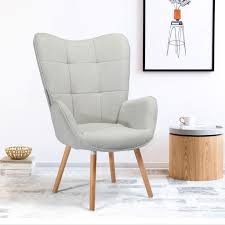 Furnish1 Fauteuil Salon Couleur Gris Clair Style Scandinave Tissu Et Pieds En Bois De Hetre 68x74x106cm Achat Vente Fauteuil Cdiscount