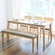 Kokoro Scandinavian 6 Seater Dining Set 1 1600 Table 3 Chairs 1 Bench Home Decor Dining Bench Dining Set