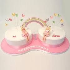 Birthday Cake For Sister With Quotes Write Name On Happy Birthday Pink Cake For Twins Sister Twin Birthday Cakes Birthday Wishes For Twins Twins Cake