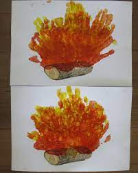 瑜玲育儿经 elaine teh finger paint fire 手指绘彩 火 arts and crafts for kids finger painting crafts