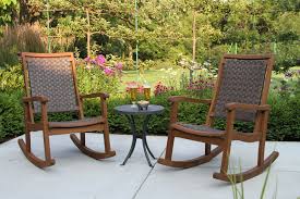 Brown All Weather Wicker Eucalyptus Rocking Chairs Slate Mosaic Accent Table In 2020 Wood Rocking Chair Wicker Rocker Rocking Chair