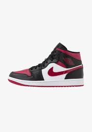 Jordanмужские кроссовкиair jordan 7 retro flint. Jordan Air 1 Mid Sneaker High Black Noble Red White Schwarz Zalando De