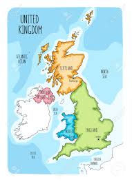 England is bordered by scotland in the north; Hand Drawn Map Of The United Kingdom Including England Wales Royalty Free Cliparts Vectors And Stock Illustration Image 145348227