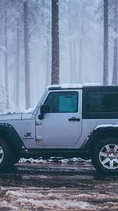 Jeep Jk Wrangler Car Side View Snow Winter 1080x1920 Iphone 8 7 6 6s Plus Wallpaper Background Picture Image
