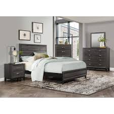 Modern Farmhouse Gray 4 Piece Queen Bedroom Set Atticus Farmhouse Bedroom Set Bedroom Sets Queen Bedroom Sets Furniture Queen