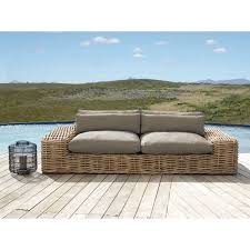 2 3 Seater Garden Sofa In Rattan With Taupe Cushions St Tropez St Tropez Maisons Du Monde Us Garden Sofa Outdoor Living Design Modern Patio