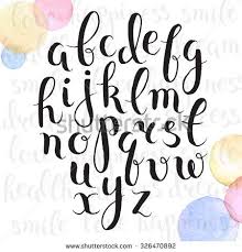 Handmade Letters Handwritten Alphabet With Watercolor Spots On Background Hand Drawn Calligraphy Tipos De Letras Abecedario Tipos De Letras Estilos De Letras