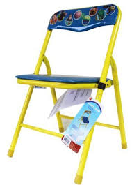 Yellow And Blue Toy Story Metal Folding Chair For Kids Metal Folding Chairs Kids Chairs Folding Chair