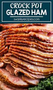 Crock Pot Ham An Easy Slow Cooker Ham Meal Simply Add The Ham To Your Crock Pot With Pineapple Brown Sugar And C Slow Cooker Ham Pork Recipes Crockpot Ham