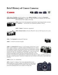 Brief History Of Canon Cameras Back then film was still the norm.