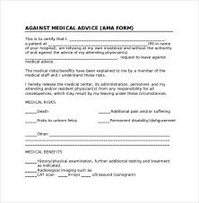 Against Medical Advice Form 8 Samples Examples Format
