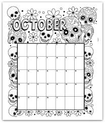 October 2019 Coloring Page Printable Calendar Coloring Calendar Free Printable Calendar Kids Calendar
