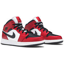 Nike Air Jordan 1 Mid Gs Chicago Black Toe Waves Never Die