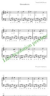 The notes are named after the first seven letters of the alphabet: Greensleeves Easy Piano Sheet Music With Note Names Ruth Pheasant Piano Lessons