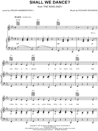 Upon first sight of a beautiful instructor, a bored and overworked estate lawyer signs up for ballroom dancing lessons. Shall We Dance From The King And I Sheet Music In Eb Major Transposable Download Print Sku Mn0075960