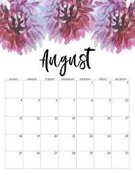 August 2019 Floral Calendar August August2019 2019calendar August2019c Monthly Calendar Printable Free Printable Calendar Templates Free Printable Calendar