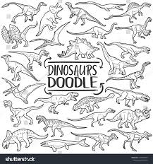 Dinosaurs Prehistoric Animals Traditional Doodle Icons Sketch Hand Made Design Vector Image Vector Animal Doodles Prehistoric Animals Doodle Icon