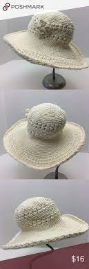 Sold Silver Wave Cream Crocheted Floppy Hat Wave Cream Cream White Color Floppy Hat