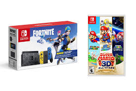 The nintendo switch bundle was an exclusive partnership between epic games and nintendo that paired the nintendo switch with a redeemable code that granted the player the double helix set for free in fortnite. Nintendo Switch Fortnite Cyber Week Bundle Is Available At Walmart Ew Com