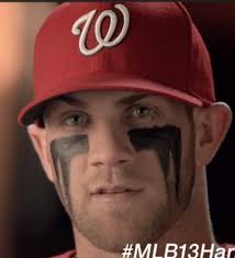 Bryce Harper S Eyeblack Is On Point Baseball Eye Black Eye Black Softball Eyeblack