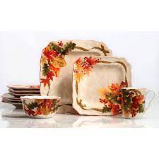 Elevate your dining experience with intricate autumn dinnerware set offered at the cheapest prices. 222 Fifth Autumn Celebration 16 Piece Dinnerware Set Ivory 1006cr802a1s24 Bath Dress Your Table In The Warmth Of The Fall With Au