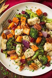 Add all ingredients to a 9×13 glass baking dish. Chicken Broccoli And Sweet Potato Sheet Pan Dinner Cooking Classy