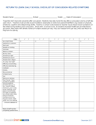 Image result for Concussion Symptom Checklist