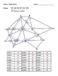 Monster Triangle Puzzle Angle Measures Using The Triangle Sum Theorem Teaching Geometry Triangle Math Math Tools