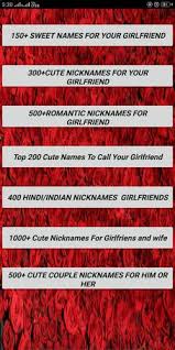 Term of endearment / pet name: 5000 Romantic Nicknames For Girlfriends And Wife For Android Apk Download