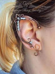 Elven Ear Wraps With Blue Beads Ligth The Universe Ear Cuff Elf Ear Cuff Ear Jewelry