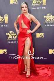 Oder starten sie eine neue suche. Halsey Red Cut Out Formal Evening Dress 2018 Mtv Movie Tv Award Thecelebritydresses