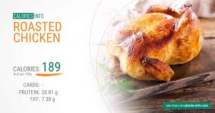 I'm on the abc diet and i'm supposed to eat 400 calories 2moro, i only eat a leg/thigh whatever withouth skin sauce etc. Roasted Chicken Calories In 100g Oz Standard Serving Size Whole Chicken And More