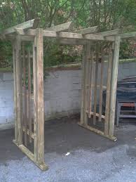 Rustic Arbor Out Of Landscape Timbers For Daughters And Whats His Name S Wedding Rustic Arbor Landscape Timbers Diy Arbour