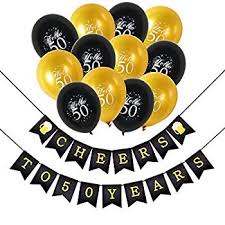 Make sure everyone who passes the banner says happy birthday! 50th Birthday Party Decorations Kit Cheers To 50th Birthday Banner For Her Him Celebration 50th Birthday Latex Balloons Gold And Black For 50 Years Old Party Decoration Supplies Favors Walmart Com