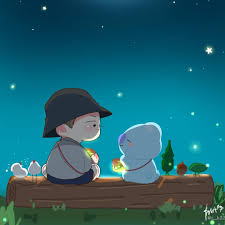 Wherever you are, whatever you do, koya will be there to block rm . Moonchild Btsfanart Rm Koya Bts Gambar Bts Kartun Animasi