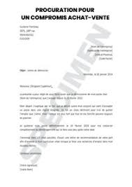 Lettre promesse de vente immobilière. Lettre De Procuration Pour Un Compromis Achat Vente Startdoc