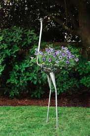 Large Recycled Metal Ostrich Plant Holders In 2020 Scrap Metal Art Garden Sculpture Scrap Metal