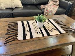 The modern, chic look is sure to catch the eyes of your guests, adds bohemian flair and dimension to the table. Saori Style Table Runner Coffee Table Runner Plant Rug Etsy In 2021 Coffee Table Runner Coffee Table Cover Coffee Table