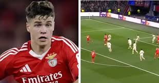 Benfica defender Samuel Dahl stuns Ajax with amazing goal in Champions League clash - pure top corner GOLAZO