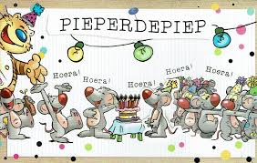 Pieperdepiep Super Leuke Verjaardagskaart Met Illustratie Van Dansende Muizen En Kat