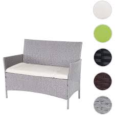 L 100 x p 50 (cm). Mendler Serie Halden Per L Esterno Divano Sofa 2 Posti Polyrattan Grigio Con Cuscino Avorio Eprice