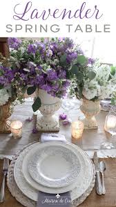 Romantic Spring Table Setting With Purple Stock Vintage Elements Spring Table Decor Spring Table Easter Table Settings